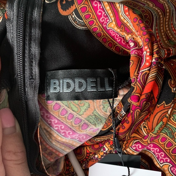 BIDDELL NWT Paisley Retro Print Kaftan Style Black Maxi Dress - Picture 6 of 6